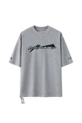 HELIODORO OVERSIZE GREY HOLOGRAPHIC TEE