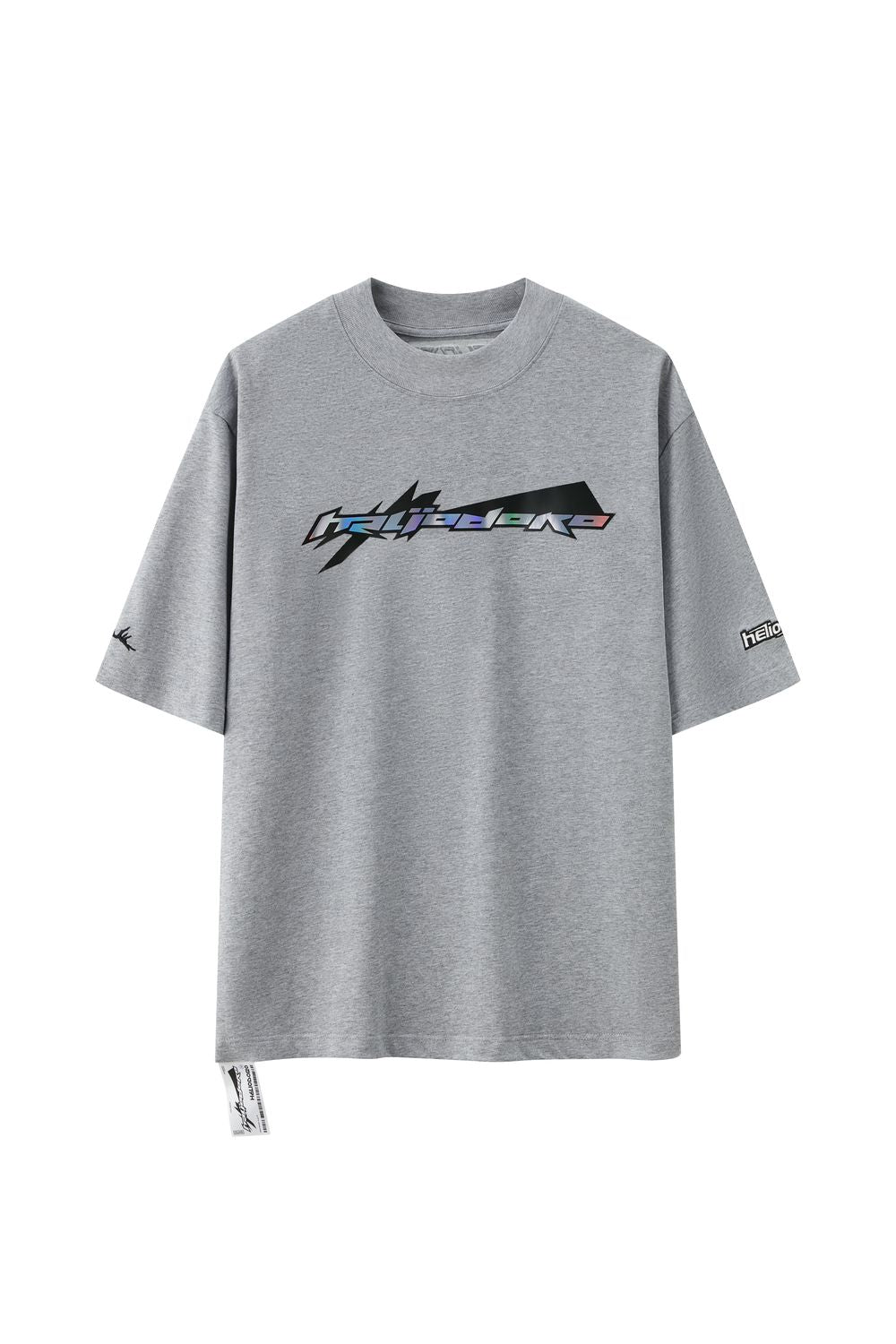 HELIODORO OVERSIZE GREY HOLOGRAPHIC TEE